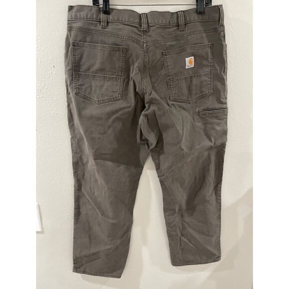Carhartt Men' 38x30 cargo relaxed fit color dark khaki pants - Picture 4 of 9